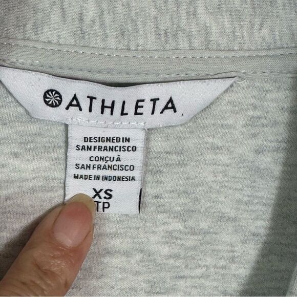 Athleta Gray V-Neck Sweater Soft Knit Casual - Picture 3 of 13